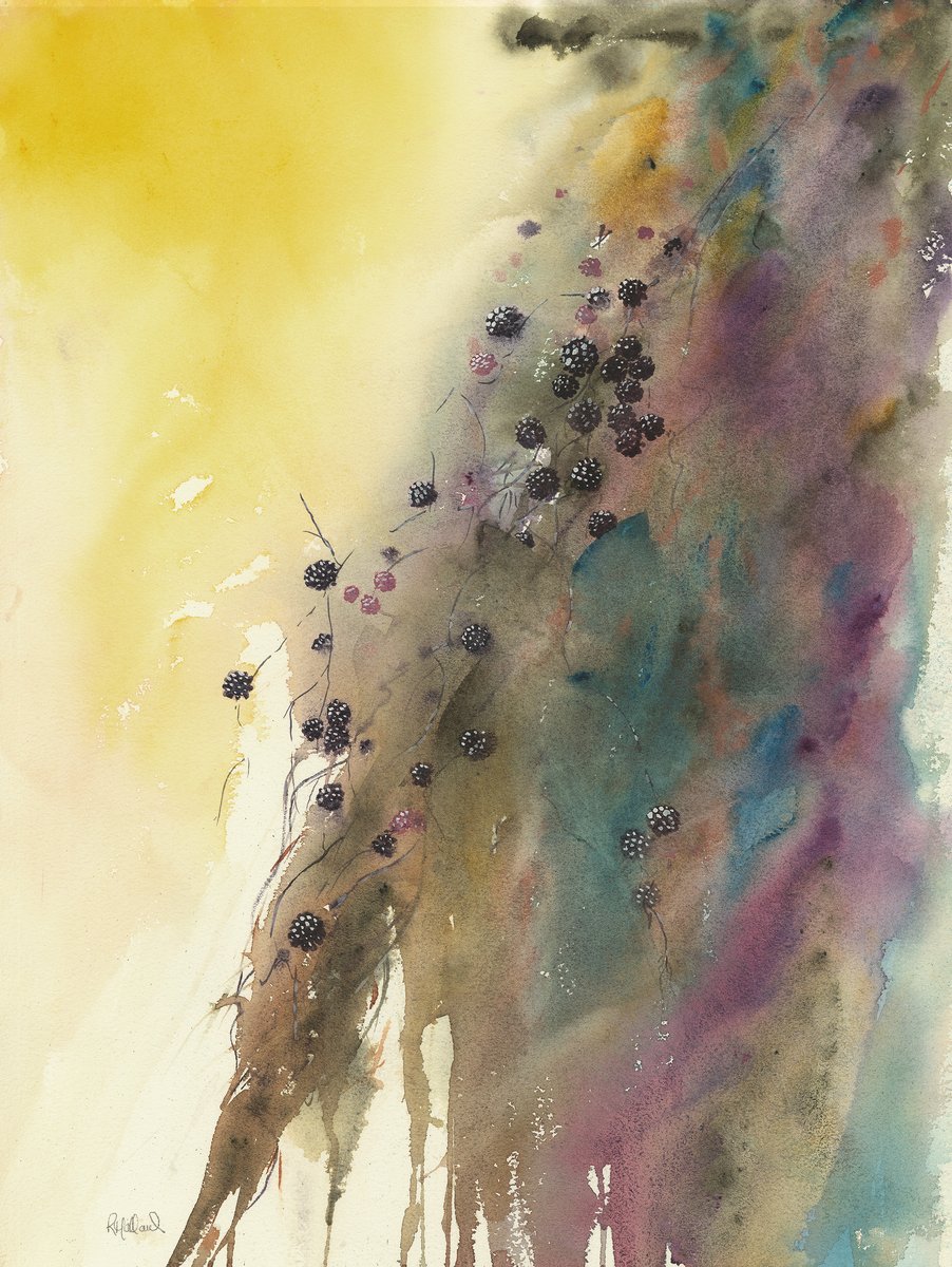 Blackberries, an abstract watercolour by Robyn Holland