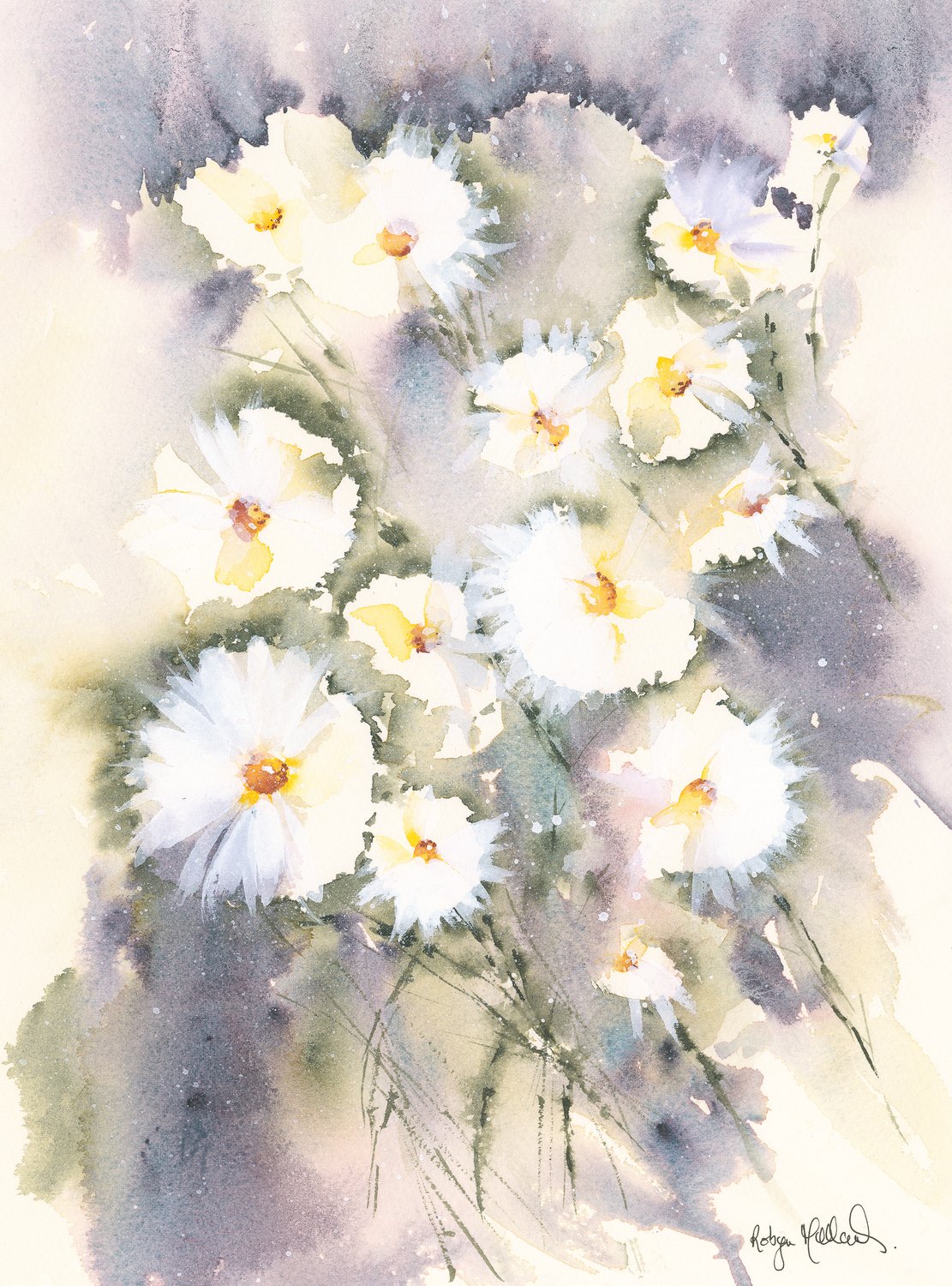 Daisies, a watercolour by Robyn Holland
